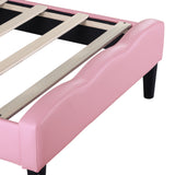 3ft Single Upholstered Bed Frame with Adjustable Chic Button-Tufted Headboard, PU Faux Leather Bed Frame with Solid Wood Slat, No Box Spring Needed, Easy Assembly, Pink+Beige (No Mattress)_21