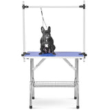 W90*D60*H76(cm) / 36*23.6*30(inch) Adjustable Portable Stainless steel Dog Grooming Table with Arm Noose+ + Accessories Tray_6