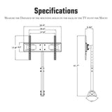 TMC-7006 Ceiling Mount TV Wall Bracket Roof Rack Pole Retractable For 32"-70" Flat Screen