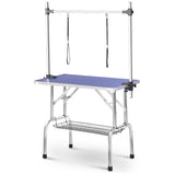 W90*D60*H76(cm) / 36*23.6*30(inch) Adjustable Portable Stainless steel Dog Grooming Table with Arm Noose+ + Accessories Tray_3